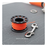 SMB Reel Includes Double Ended Bolt Snap Diving Spool Reel Anti-Snarl Swivel