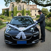 Wedding Car Flower Set Romantic Design Heart Shaped Car Flower Decoration Long-Lasting Reusable