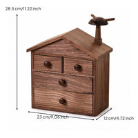 House Shaped Jewelry Box Decorative Jewelry Box with Drawers Compact for Bedside Table