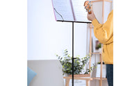 Adjustable Height Music Stand Foldable Folding Sheet Music Stand Heavy Duty Musical Instrument Accessory for Performance