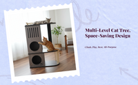 Cat tree with condo, scratching post, and rest area