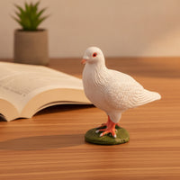 Pigeon Figurine with Base Lifelike Pigeon Figurine Bird Statue Miniature Simulation for Collectors, Shelves, Desks