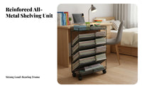 Space-Saving Under Desk Storage Rack Large Capacity Multi-Layer Book Organizer Installation-No-Installation Mobile Bookshelf Easy Assembly for Students, Office Workers, Dormitory, Classroom, Dorm Room, Study