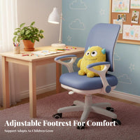 kids' Rolling Desk Chair Support Ergonomic Seat 360-Degree rotate Integrated Footrest for Students, Parents, perusing