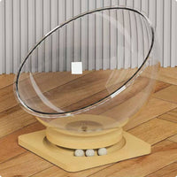 Transparent Acrylic Feline Bed Easy to Clean Raised Capsule Feline Bed Elevated