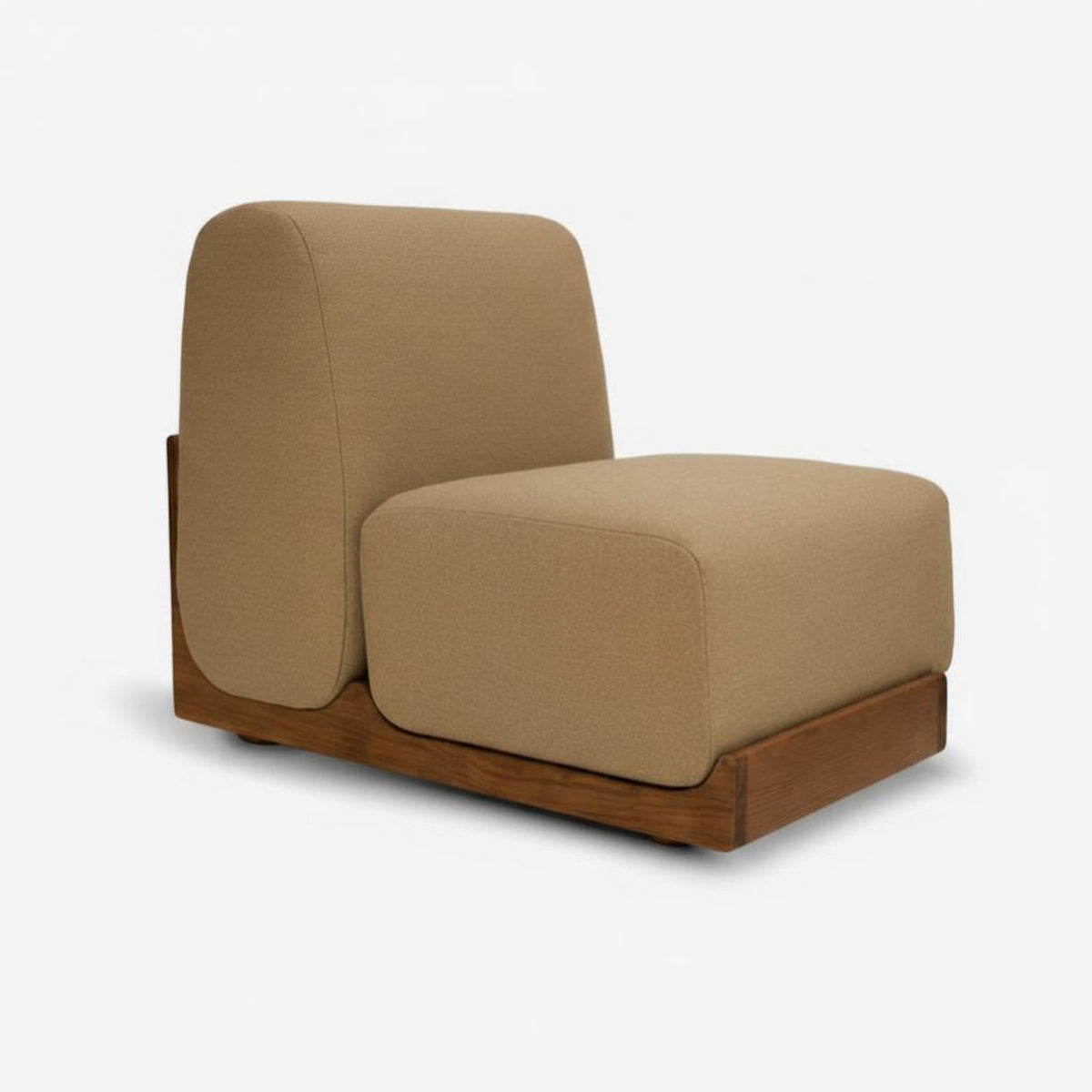 Upholstered Wood Frame Armchair Nordic Design Single Sofa Textured Upholstery Breathable Fabric for Readers, Living Room, Office
