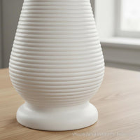 Gourd Shaped Vase Nordic Design Tall Ribbed Vase Lightweight for Living Room