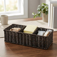 Three-Compartment Basket Divided Desktop Organizer Basket Multi-Function