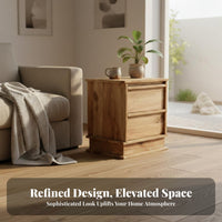 Single-Drawer Cabinet with Open Shelf Wabi-Sabi aesthetic Nightstand for Living Room