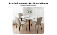 5 Pieces Square Pedestal Table with 4 Chairs Space-Saving Household Furniture Easy to Clean Stable Construction for Living Room