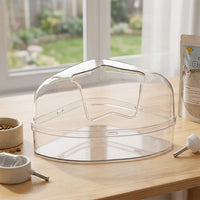 Transparent Hamster Sand Bath with Removable Lid, Dual Function Hamster Sand Bath and Hamster Bath Toilet for Golden Hamsters