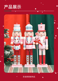 38cm European Macaron Cake Head Nutcracker Wooden Ornament Christmas Decoration