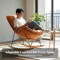 Upholstered Rocking Chair Comfortable Padding Upholstered Rocking Armchair snug Easy Assembly for Seniors, Bedroom, Office