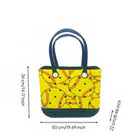EVA Tote Bag Washable Carryall Navy Handles