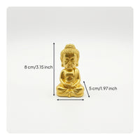 Seated Buddha Figurine Tabletop Meditating Buddha Figurine Golden for Bookshelf