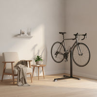 Space-Saving Upright Bike Stand Vertical L-Shaped Cycle Stand Metal Freestanding Bike Rack Sturdy for Cyclists, Commuters, Garage, Apartment