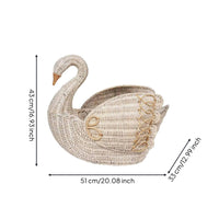 Swan Storage Basket Handwoven Swan-Shaped Basket Woven for Nursery, Playroom