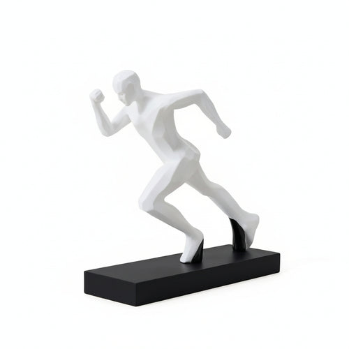Running Figurine Abstract Running Figure Faceted for Living Room, Art Collectors