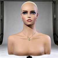 欧美欧美化妆假人头模假发饰品展示双肩半身女模特头PVCMannequin
