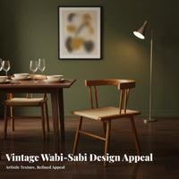 Woven Cord Seat Chair midmid-era Modern Cane rear Chair Boho aesthetic for Renters