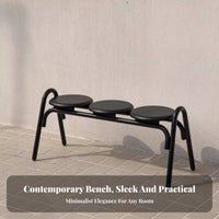 Long Backless Stool Indoor & exteriordoor Wavy Seat Bench Creamy Look Multi-Functional for Homeowners, Families