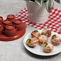FCM认证硅胶蛋托escargot baking dish外贸焗螺盘西餐蜗牛盘烤盘