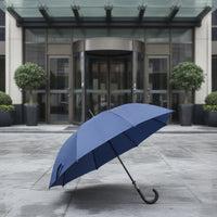 Water-Repellent 16 Rib Umbrella Strong Umbrella with Hook Handle Heavy Duty Long-Lasting for Commuters, Daily Commute