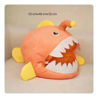 Photo Prop Anglerfish Hat PP Cotton Filled Soft Aquatic Creature Costume Hat Single Size Fits Most Funny Aquatic Creature Head Mask Conversation Starter for Children, Adults, Performances, Parties, Festivals