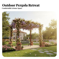 Freestanding Wooden Pergola Weather-Resistant Antique Design Garden Arbor Easy Assembly Garden Grape Trellis for Gardeners, Courtyard