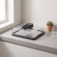 Rechargeable Defrosting Tray with Cover Quick Thaw Rapid Thawing Plate with Dome Easy to Clean Defroster Aluminum for Home Cooks, Meal Prep, Kitchen Countertop