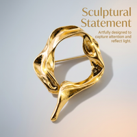 Geometric Brooch Pin for Women Men, Abstract Lapel Pin Sculptural Statement Jewellery, Electroplated Zinc Alloy Brooch for Hat Scarf Dress Sweater