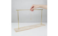 Jewelry Display Stand Tabletop Necklace Display Stand Jewelry Organizer with Wooden Base Metal for Jewelers, Boutique