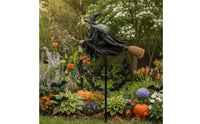 Rotating Witch Wind Wind Spinner Kinetic Witch Wind Spinner with Stake Outdoor Garden Stake Ornament Gothic for Homeowners