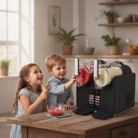 Countertop Slushy Maker with Dual Cylinders 2-in-1 Slush Machine Multi-Function Ice Cream Maker Fast-Freezing for Cafes