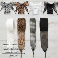 4 Pieces Wide Ribbon Shoelace Cute Look Fashion Sneaker Laces Colorful