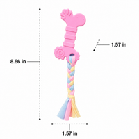 Multicolor Dog Chew Toy, Long Thermoplastic Rubber Puppy Bone, Cleans Teeth, Tough Puppy Toys for Teething