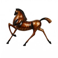 Rearing Horse Statue Crackle Finish Rearing Horse Figurine Dynamic Pose Decor Detail for Home Display