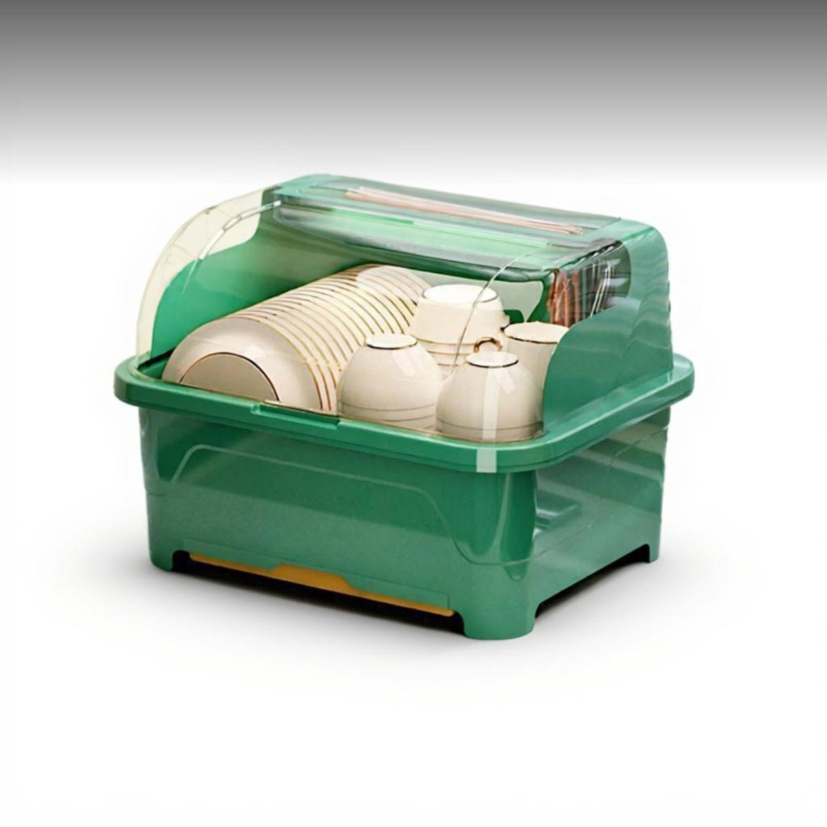 Kitchen Dish Drainer Cabinet with Lid and Drawer Tray