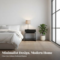2-Drawer Bedside Chest Minimalist Design 2-Drawer Transparent Table Modern & Design Easy Assembly for Bedroom, Living Room