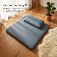 Modern Minimalist Meditation Cushion Set | Breathable Flax Cover | Complete Floor Seating Pad for Home Decor | Mindfulness Seeker Meditation Seat |