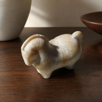 Vintage Style Faux Jade Chinese Horse Figurine for Living Room Office Decor
