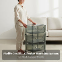 Transparent Acrylic Storage Trolley Modern Design Acrylic Organizer Trolley Tool-No-Tool Assembly Mobile Storage Rack with Wheels Rust-Resistant for Homeowners, Office Workers, Living Room, Kitchen, Bathroom, Playroom