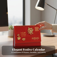 Horse Year Calendar, Chinese Design, Large Layout, Desktop, Gold Foil, Customizable