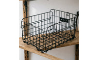 Folding Rear Bike Basket Wire Bike Basket with Mounting Plates Easy Installation for Daily Commuting