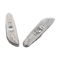 BMW E46 (02-05) Fender Turn Signal Light, White Crystal Pattern, Pair, 63137165915 63137165916