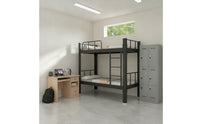 Metal Bunk Bed Space-Saving Bunk Bed with Storage Heavy Duty Furniture for Students, Employees, Student Rooms, Employee Housing, Apartments