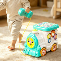 Multi-Activity Toy Train with Phone Educational Interactive Toy Train Sensory Rolling for Playroom