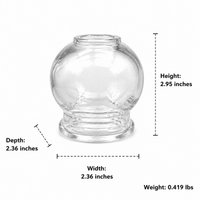 Shatterproof Resistant Glass Fire Cupping Set, Traditional Thickened Clear Glass Cupping Jar, Professional Cupping for Relief