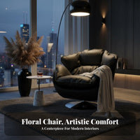 Rotating Armchair Designer-Inspired Lounge Chair Minimalist Design Ergonomic Comfort for Adults, Homeowners, Living Room