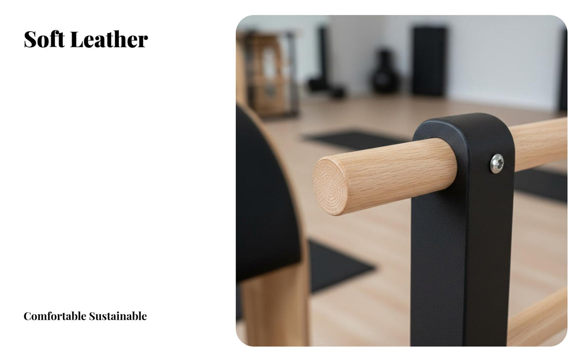 Oak Wood Construction Pilates Ladder Barrel Core Strengthening Wooden Exercise Barrel High-Density Padded Cushion Home Workout Machine Improves Flexibility for Beginners, People with Sedentary Lifestyles, Adults, Stretching, Gym
